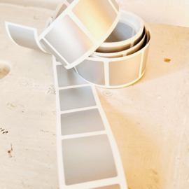 Krasstickers | vierkant | zilver | 2,5 x 2,5 cm | vanaf 10 stuks