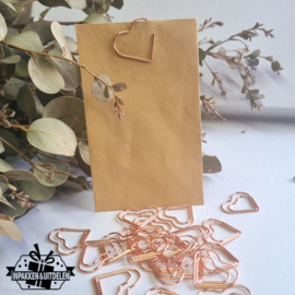 Paperclips | hartje | rosegold | 2,5 x 2,2 cm | vanaf 25 stuks