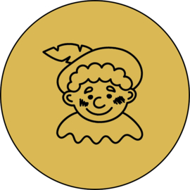 Sinterklaas stickers | Pietje | goud transparant