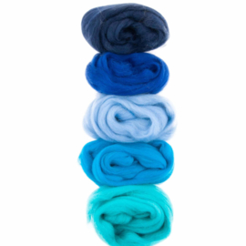 Europese Merino Lontwol – kleur set: blauw/turkoois