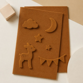 Truefelt 100% Wolvilt Lapje – Beertjes Bruin (20x30 cm)