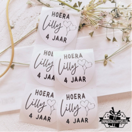 Verjaardag stickers met naam en getal [Rond]