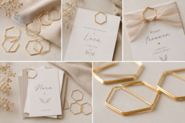 Paperclip hexagon goud - 25 stuks