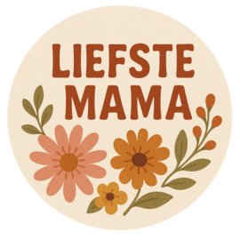 Moederdag stickers | Liefste mama | 5 cm | vanaf 10 stuks