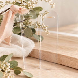 Transparante Acryl Boekenleggers – Blanco DIY | 15 × 4 cm