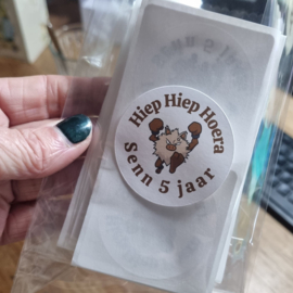 Pokemon stickers | + naam + leeftijd | 5 cm | vanaf 10 stuks