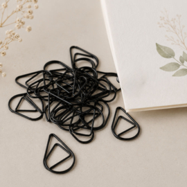 Paperclip druppel zwart - 25 stuks