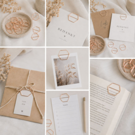 Paperclip hexagon rosegold - 25 stuks