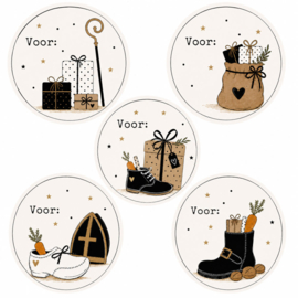 Sinterklaas Cadeaustickers "Voor:"