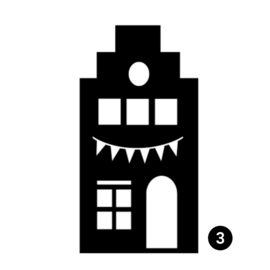 Raamstickers grachtenpandjes | div. varianten