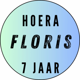 Traktatiestickers | HOERA [stoer] | + naam + leeftijd | div. varianten | 10 stuks
