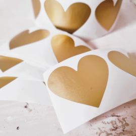 Krasstickers | hart | goud | 3 x 3,5 cm | vanaf 10 stuks