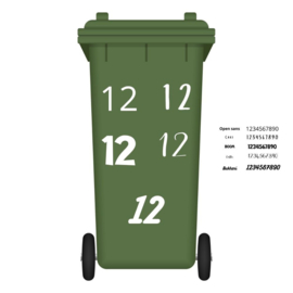 Kliko stickers, container cijfers, 15 cm