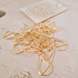 Paperclips | druppel | goud | 2,5 x 1,5 cm | vanaf 25 stuks