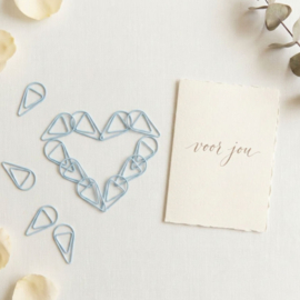 Paperclip druppel soft blue - 25 stuks