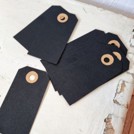 Kadolabels | zwart | 8 x 4 cm | 10 stuks
