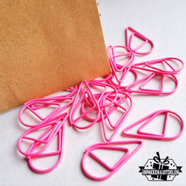 Paperclips | druppel | neon roze | 2,5 x 1,5 cm | vanaf 25 stuks