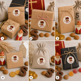 Sinterklaas Sticker Pietje met Naam [kleur] – Gepersonaliseerd