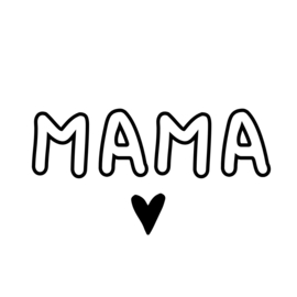 Moederdag sticker | MAMA ♥ | 5 cm | div. varianten | vanaf 10 stuks