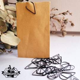 Paperclips | druppel | zwart | 2,5 x 1,5 cm | vanaf 25 stuks