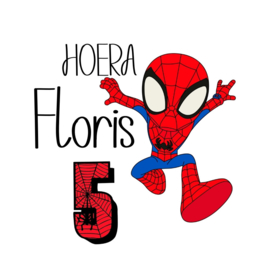 Traktatiestickers Spiderman, met naam & leeftijd, 5 cm