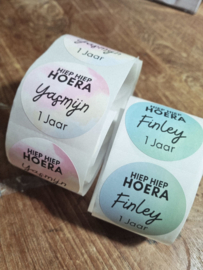 HIEP HIEP HOERA, naam + leeftijd  [10 stuks]
