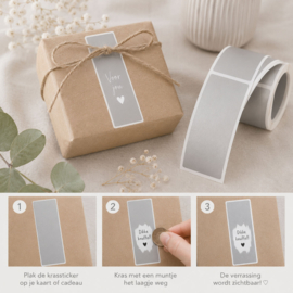 Zilveren Krasstickers Langwerpig – 4,2 x 2,3 cm - 10 stuks