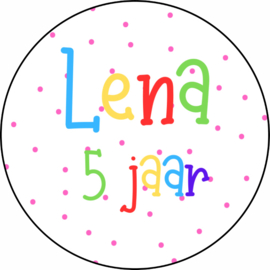 Naam stickers | polkadots + leeftijd | 3,5 cm