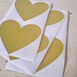 Krasstickers | hart | goud | 6 x 7 cm | vanaf 10 stuks