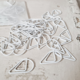 Paperclips | druppel | wit | 2,5 x 1,5 cm | vanaf 25 stuks