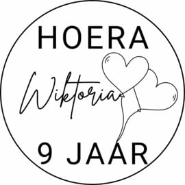 Verjaardag stickers | ballon + naam + leeftijd | rond