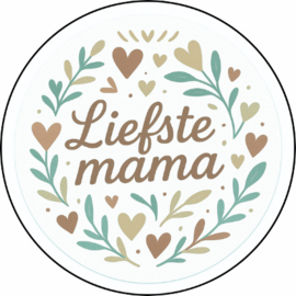 Moederdag stickers | Liefste mama [pastel 1] | 5 cm | vanaf 10 stuks