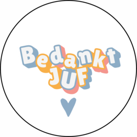 Sticker | Bedankt Juf | fleurig | 5 cm | vanaf 10 stuks