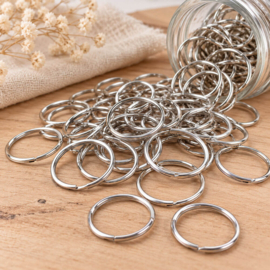 Zilverkleurige metalen ringen – 2,5 cm – 5 stuks