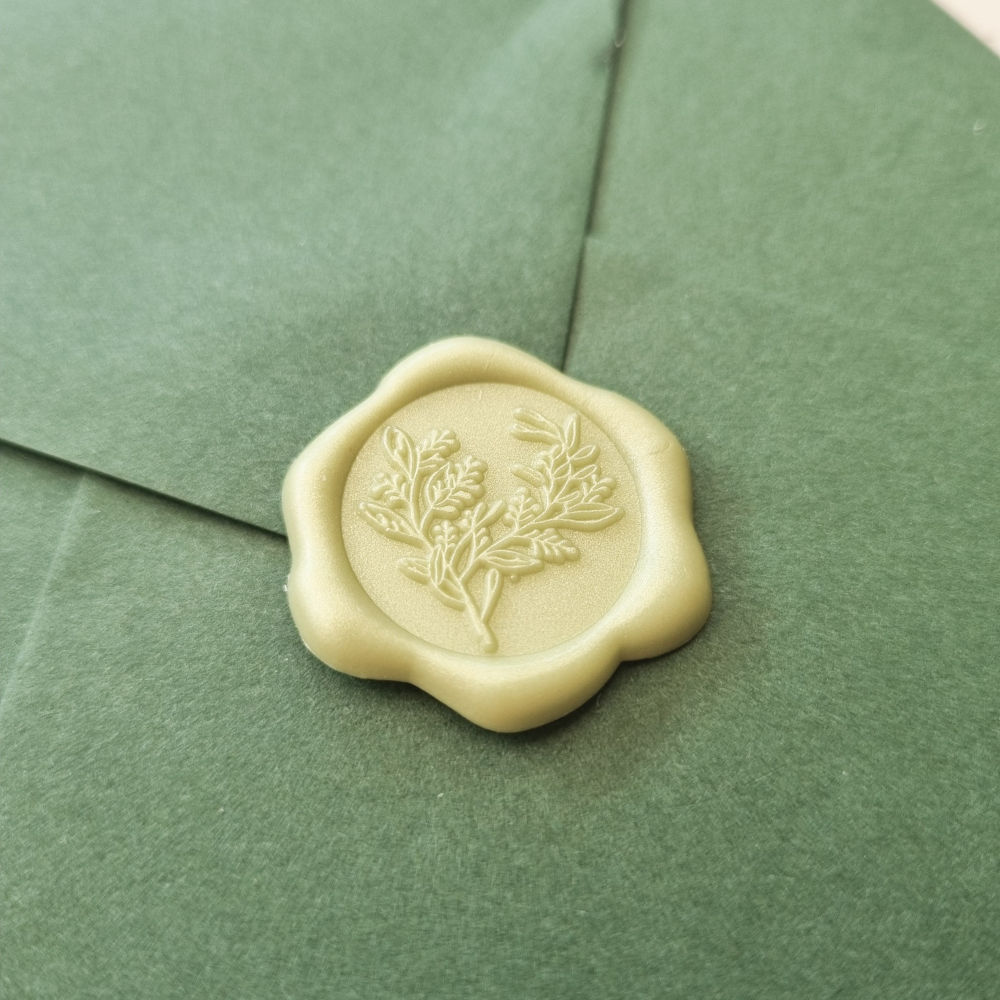 Wax zegel  | groen | eucalyptus | 25 stuks