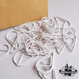 Paperclips | druppel | wit | 2,5 x 1,5 cm | vanaf 25 stuks