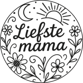 Moederdag stickers | Liefste mama | 5 cm | vanaf 10 stuks