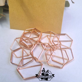 Paperclips | hexagon | rosegold | 2,5 x 2 cm | vanaf 25 stuks