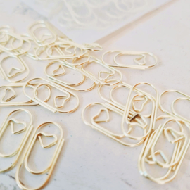Paperclips | met een hartje erin | goud | 2 x 1 cm | vanaf 25 stuks