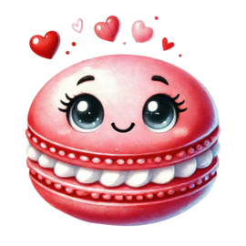 Strijk applicatie | Valentijn | Macaron | 11 x 10 cm