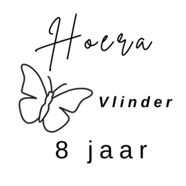 Traktatie stickers vlinder | + naam + leeftijd | 5 cm | vanaf 10 stuks