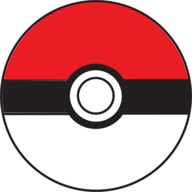 Strijk applicatie, Pokemon Ball, 15 x 15 cm