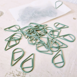Paperclips | druppel | sage green | 2,5 x 1,5 cm | vanaf 25 stuks