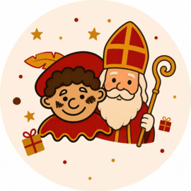 Sinterklaas & Piet Sticker – Feestelijke Cadeausticker