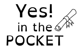 Geslaagd stickers | Yes! in the pocket | 7,5 x 5,1 cm | vanaf 10 stuks
