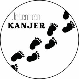 Stickers | Je bent een kanjer | zwart/wit | 5 cm | vanaf 10 stuks