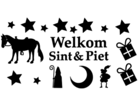 Raamstickers | Welkom Sint & Piet | 2 maten