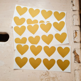 Krasstickers | hartje | goud | 2,5 x 2,7 cm | vanaf 10 stuks