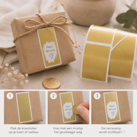 Gouden Krasstickers Langwerpig – 4,2x2,3 cm - 10 stuks