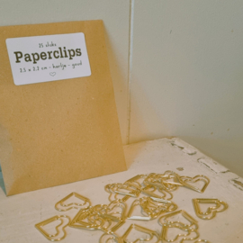 Paperclips | hartje | goud | 2,5 x 2,2 cm | vanaf 25 stuks
